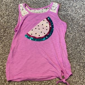 Justice watermelon pink tanktop size 6/7